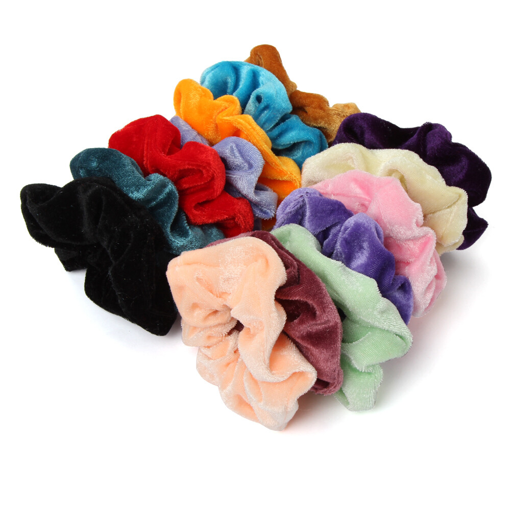 Lot Women Girl Hair Scrunchies Velvet Elastic Hair Bands Scrunchy Rope Ties
