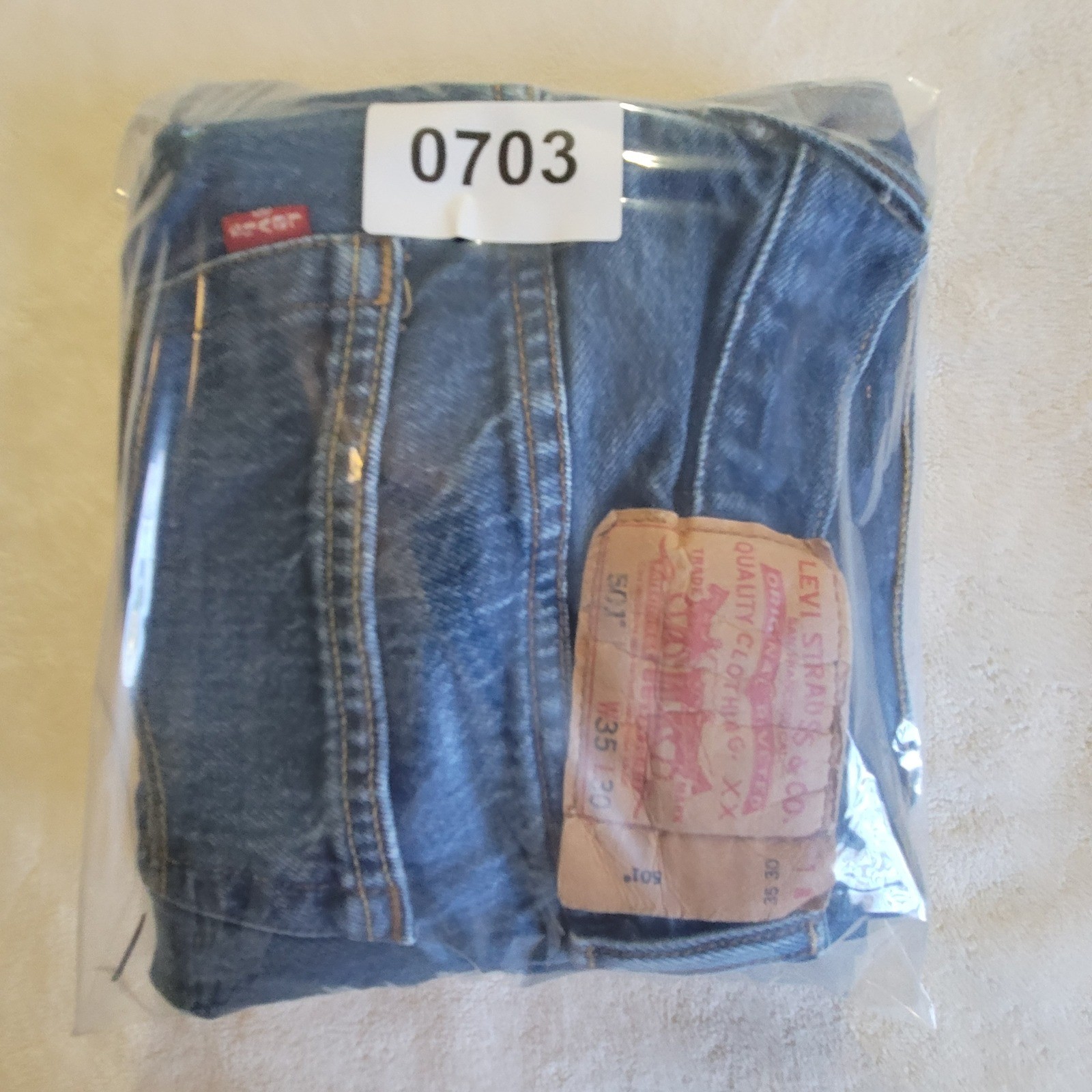 Y2K Levi’s 501 Original Fit Mens 35×30 (33×27.5) Blue Jeans Straight Button Fly