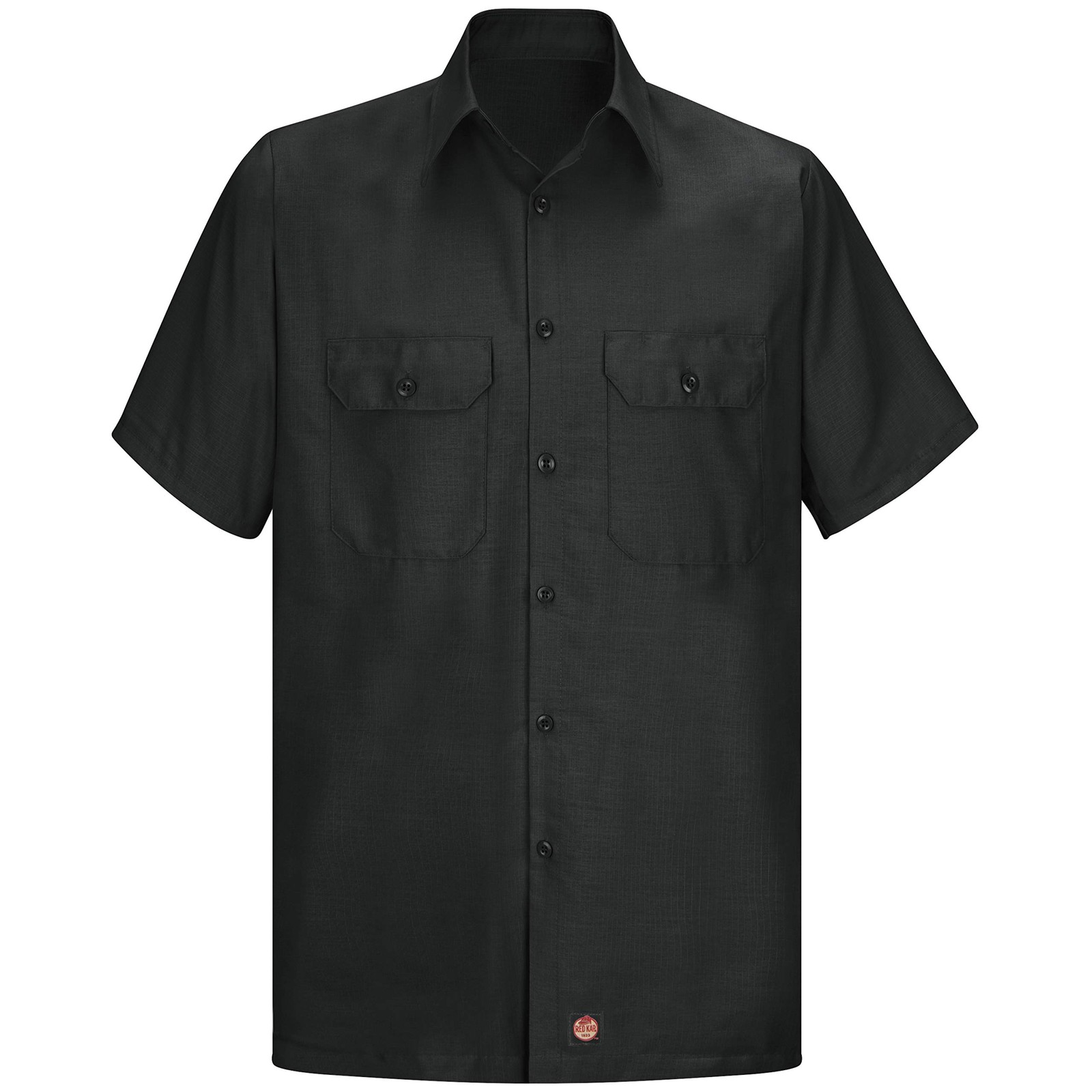 Red Kap Men’s Industrial Work Shirt, Short Sleeve, Black, Large Large, Black