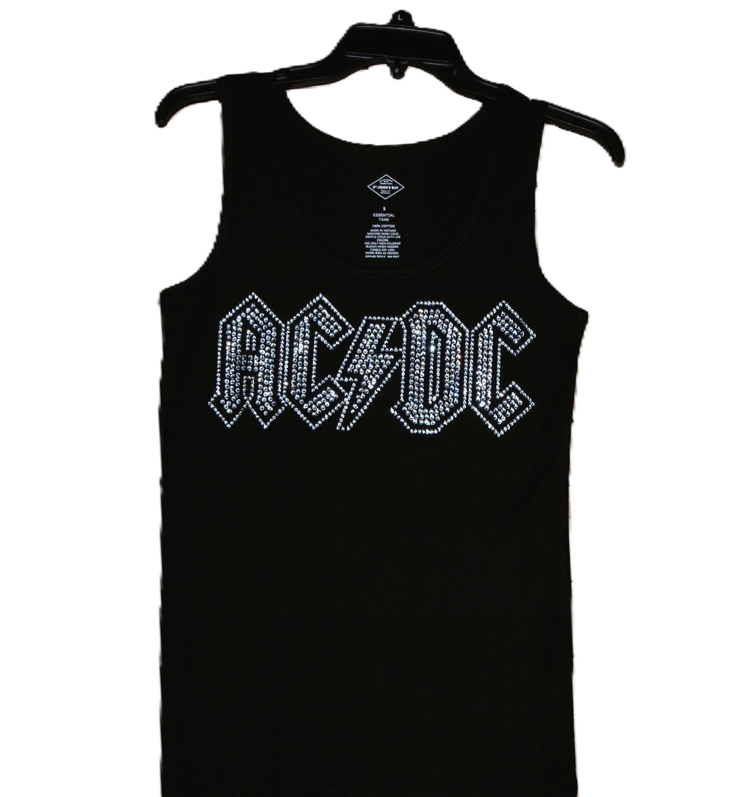AC/DC rhinestone bling shirt or tank XS S M L XL XXL 1X 2X 3X 4X 5X clear