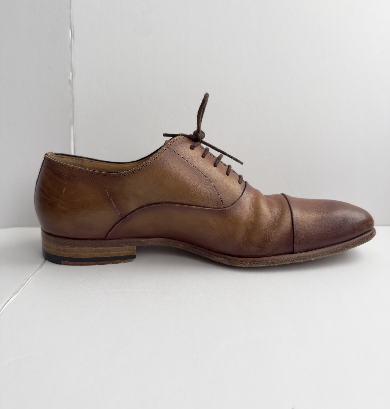 Magnanni Segovia Curri Brown Cap Toe Lace Up Oxford Shoes Sz 8M US 23192 Burnish