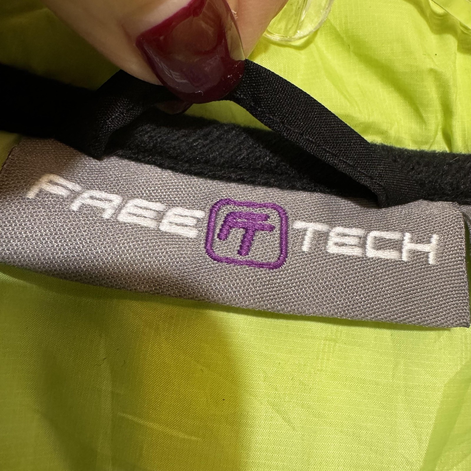 FreeTech Jacket Womens S Neon Yellow Black Hooded Softshell Puffer Full Zip