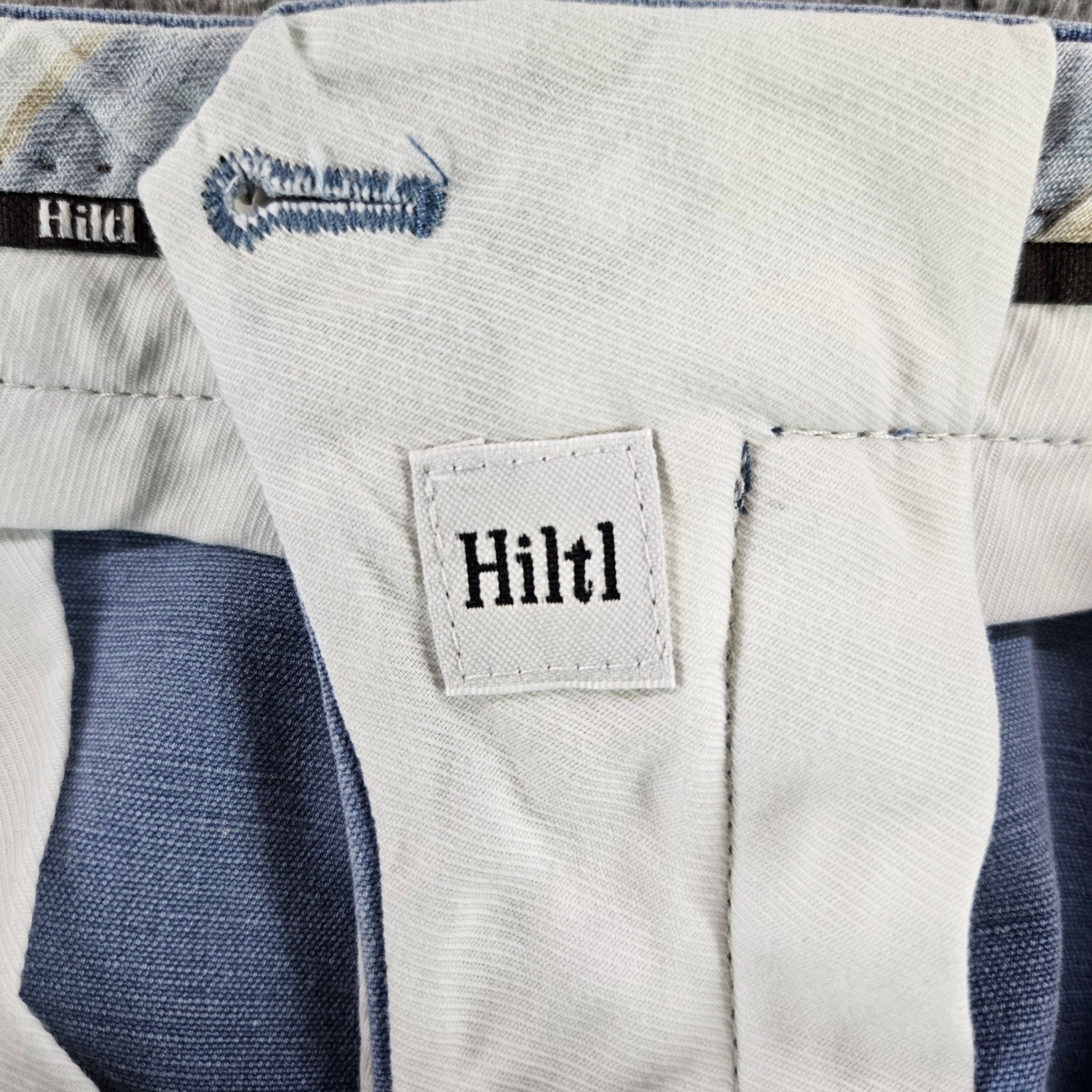 Hiltl Darby-So Mens Blue Cotton Linen Blend Trousers Made in Germany 33×31