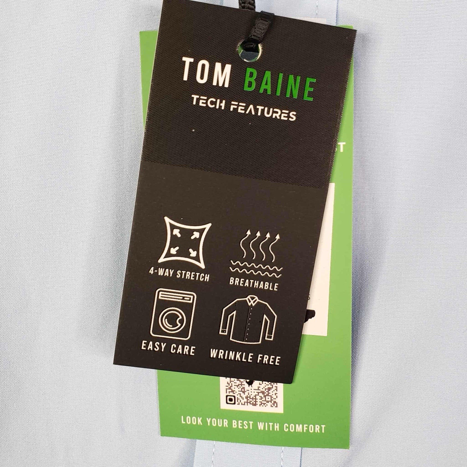 Tom Baine Shirt Button Up Men’s Size XXL Performance Long Sleeve Blue New