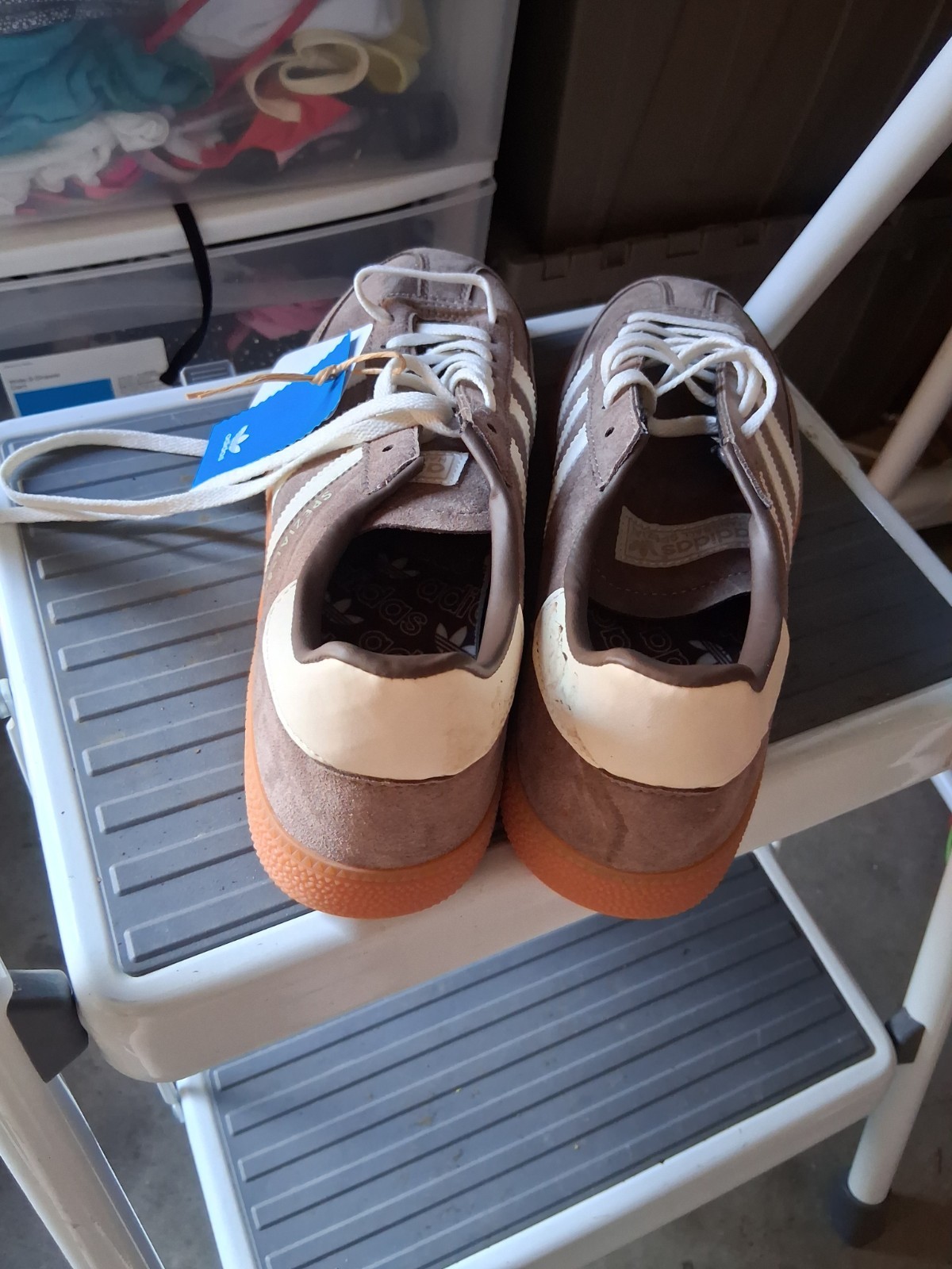 adidas Spezial Brown/White Suede Low Top Lace-Up Sneakers SHI 035004