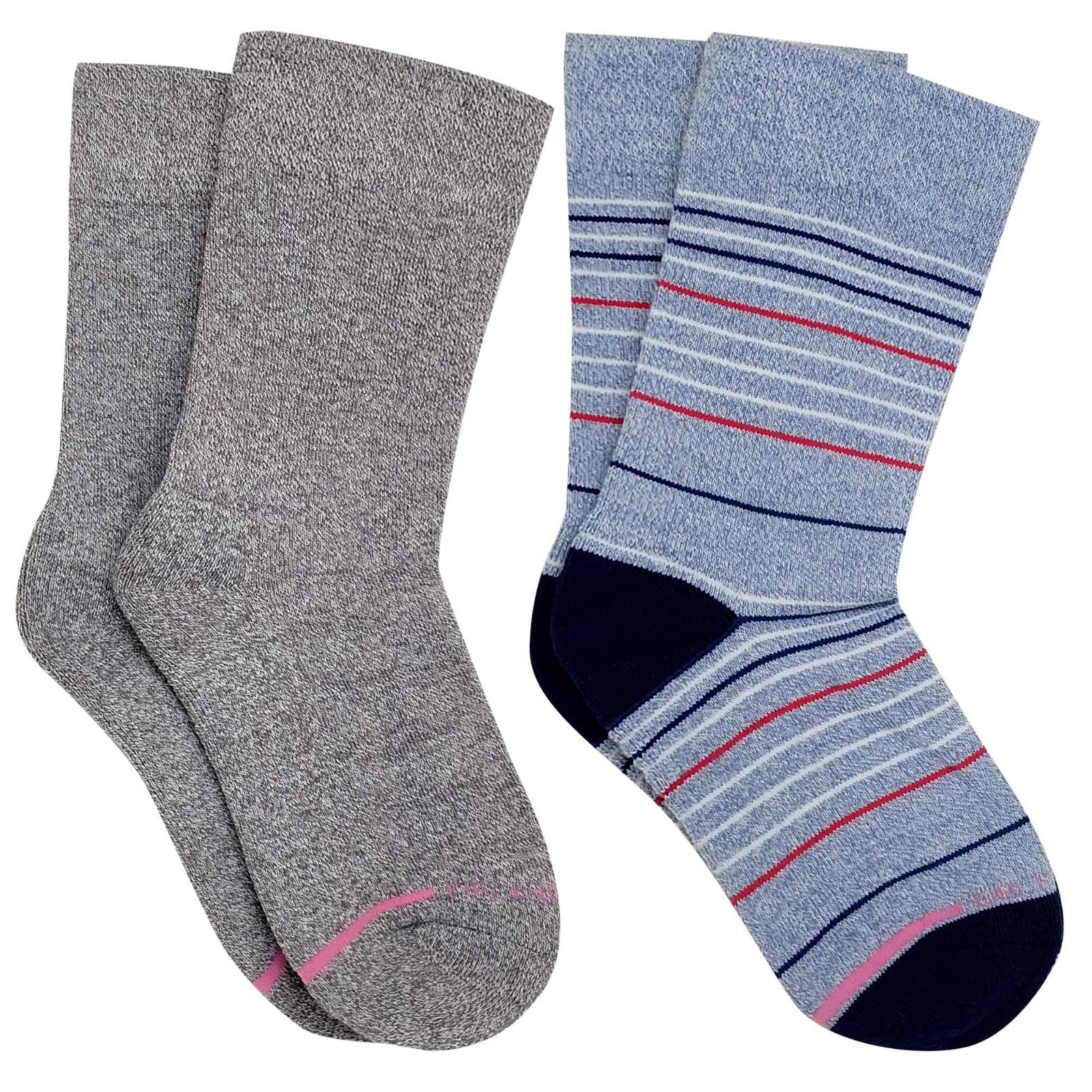 Women Comfort Non-Binding Half-Cushion Crew Diabetic Socks Dr Motion (2 pack)