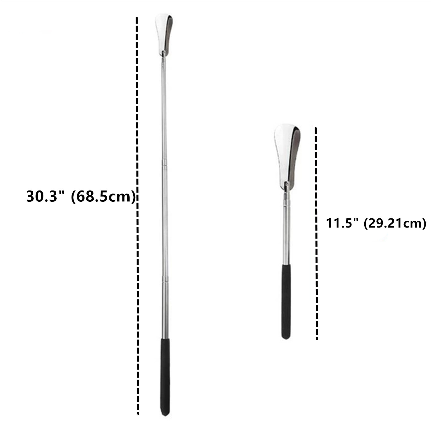 2/3 Pc 30″ Extending Metal Shoe Horn Extra Long Handle Shoe Remover Random Color