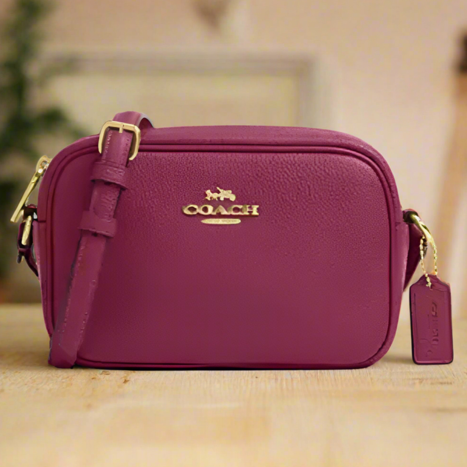Coach Mini Jamie Camera Bag CQ875 Pink Pebble Leather Crossbody ORGPKG