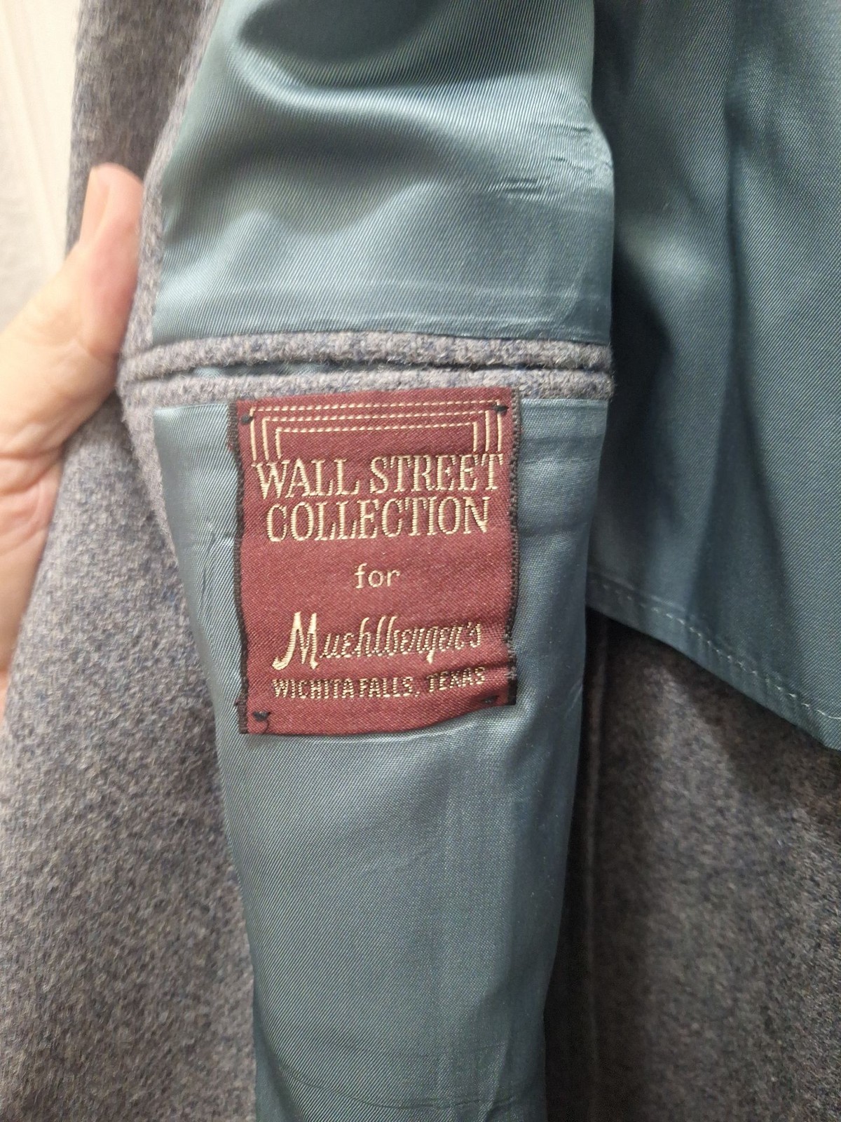 Vintage Blue Tweed Wool Blazer with Elbow Patches