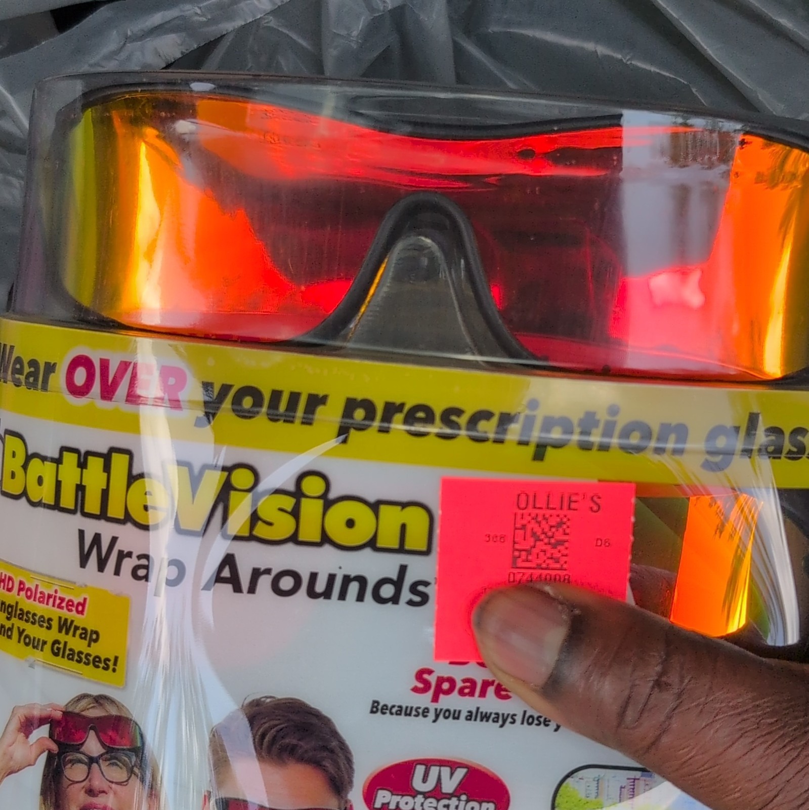 BattleVision Wrap Arounds Unisex Sunglasses – Black/Orange (15961)