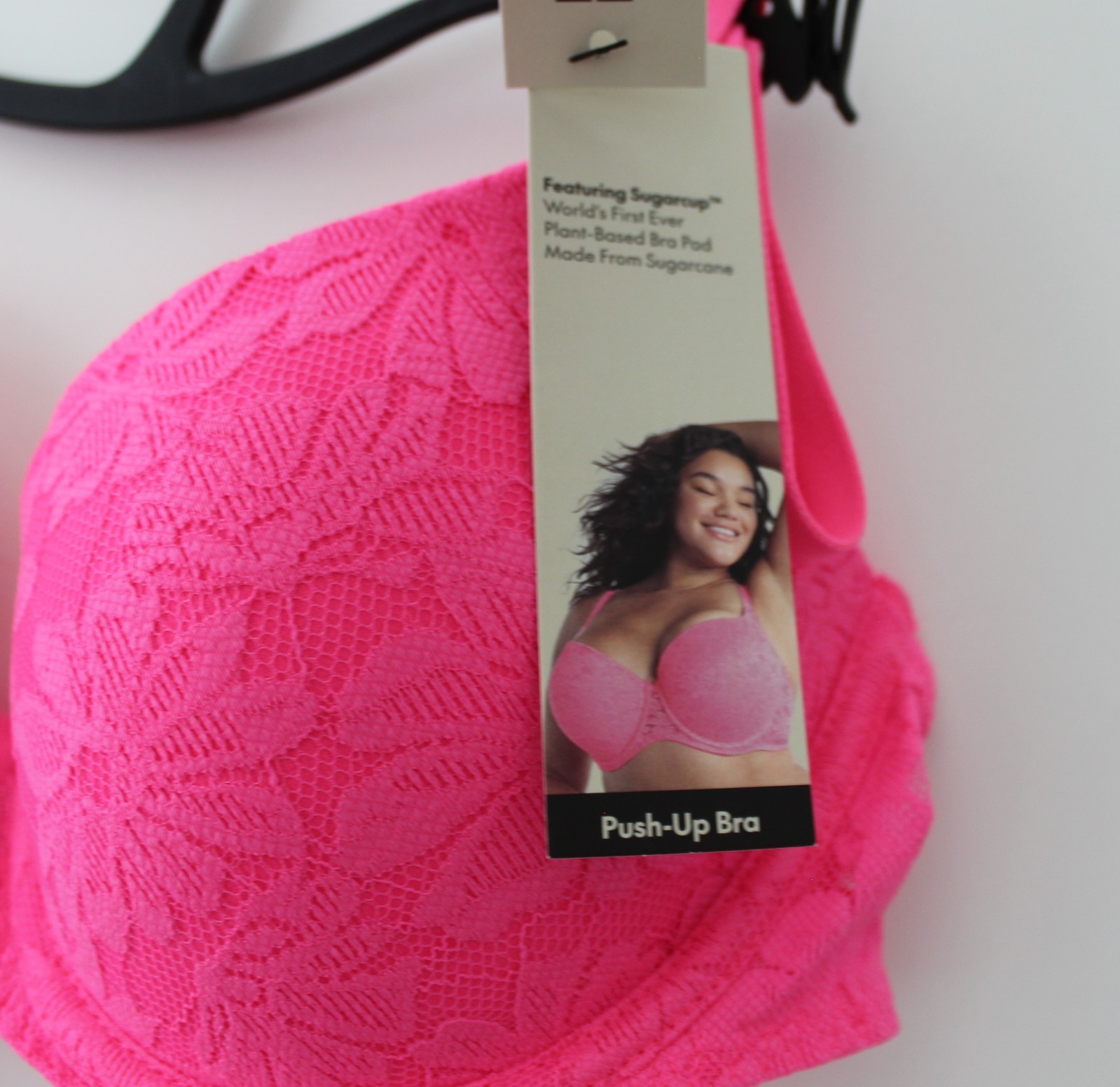 No Boundaries Womens All Over Lace Push Up Bra Sugarcup Pink Multisize NWT
