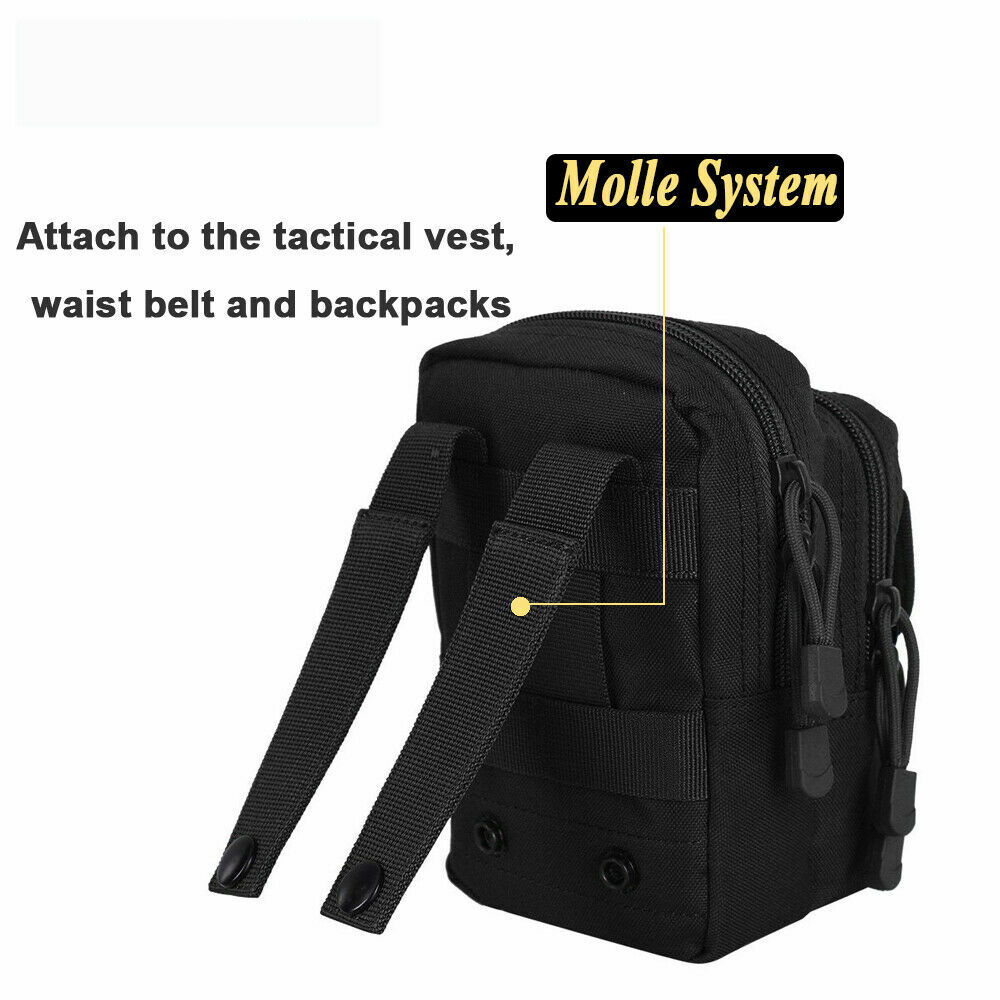 Men Military Tactical Molle Pouch Outdoor Sports Belt Waist Pack Bag for Camping