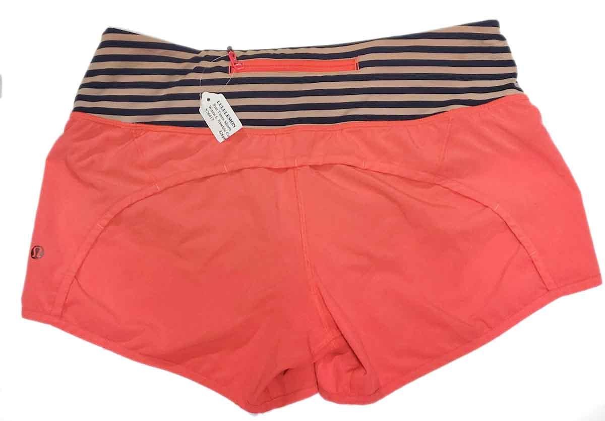 LULULEMON Wmns 6 Reg RUN TIME SHORTS 4″ w/ Brief Run Lightweight Training