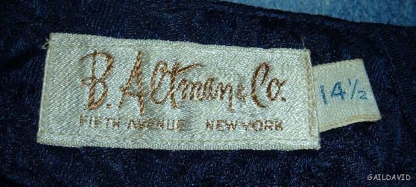 Vintage MCM Size 14.5 M Matelasse Dress Navy Blue w Belt B Altman 50s 60s VFG