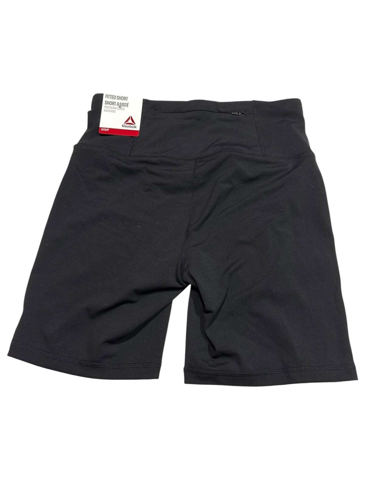 NWT Reebok Women’s Black Solid Knit Biker Bike Shorts, Elastic Waist, Size S