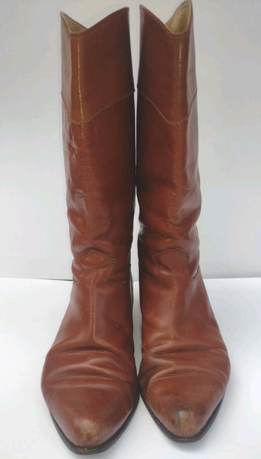 Cognac Italian Leather Boho Western Cottagecore Sudini Boots Women’s 10W