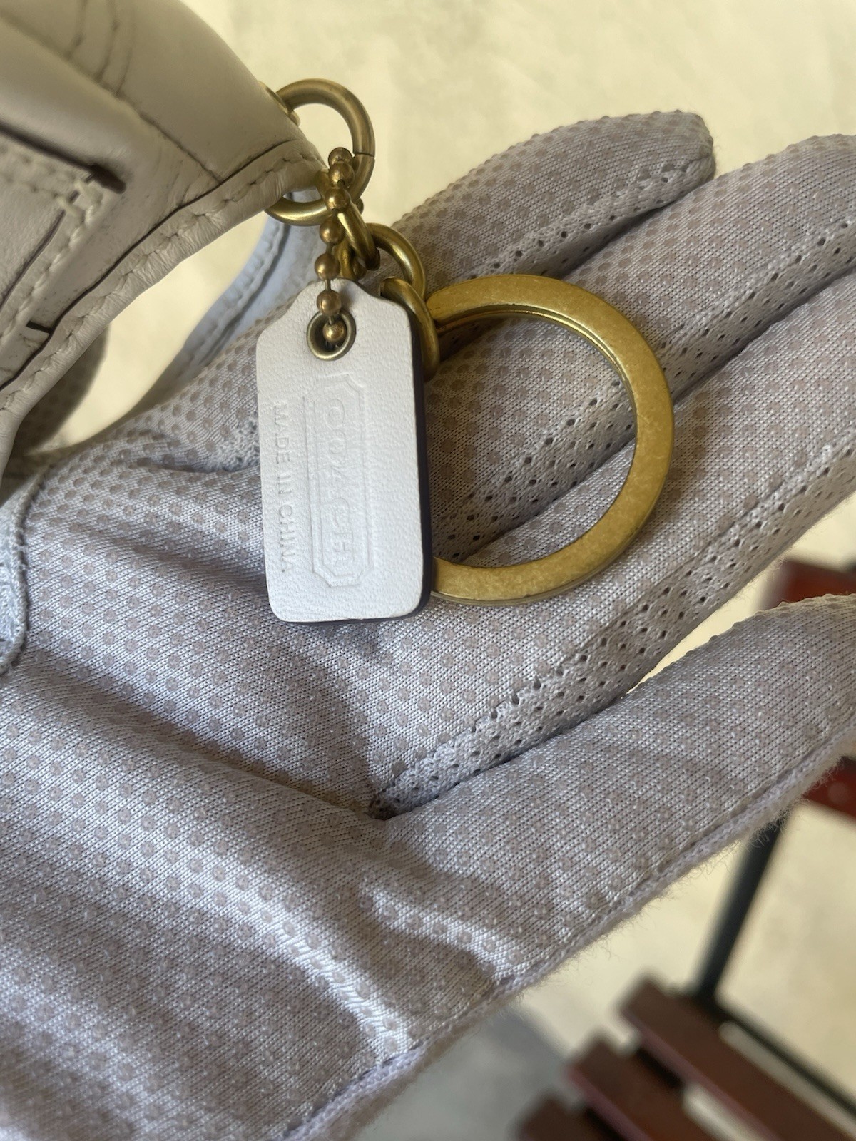 COACH, Legacy, Ergo Vintage Keychain- White, Y2K