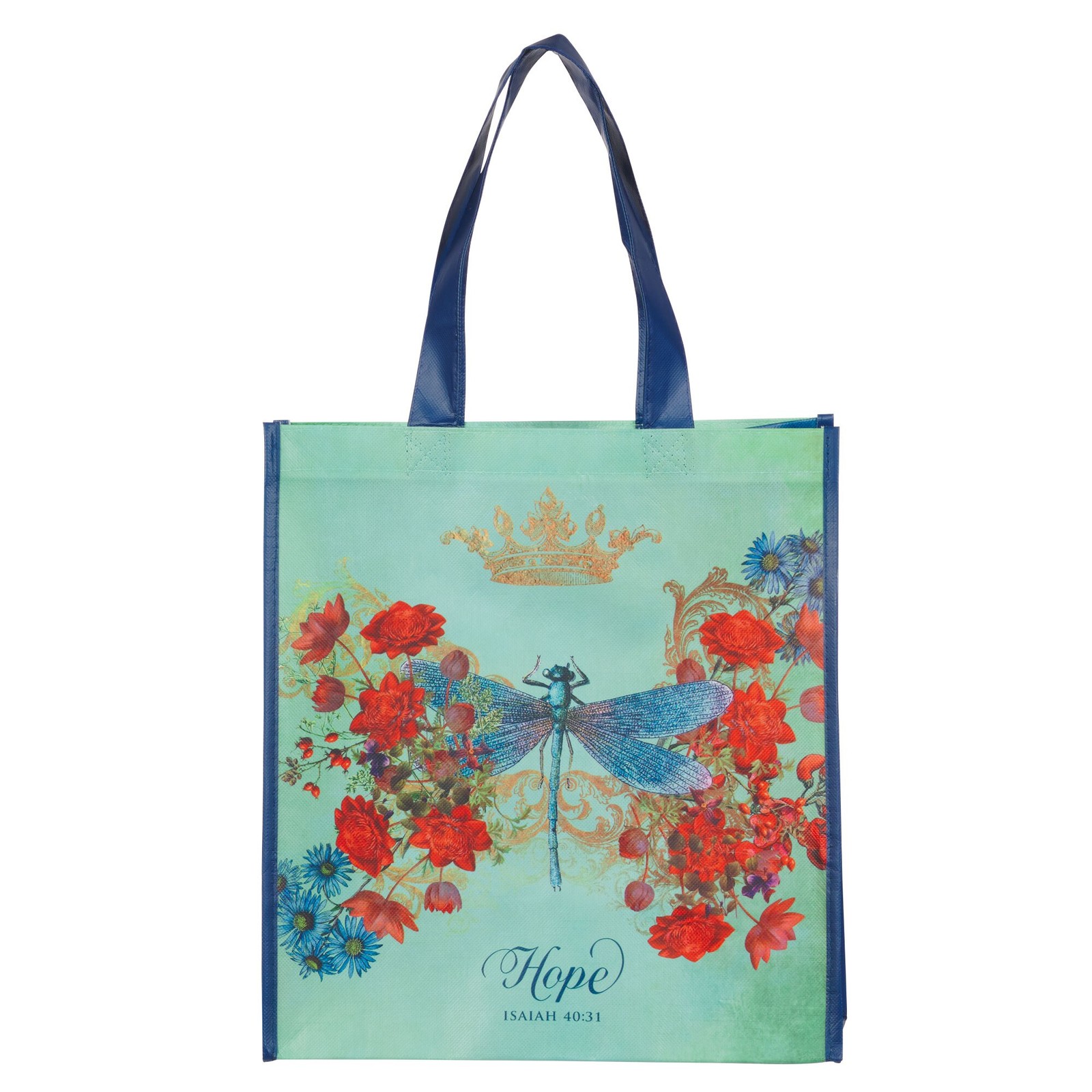 Floral Dragonfly Reusable Multicolor Shopping Tote Bag for Women: Hope – Isa.