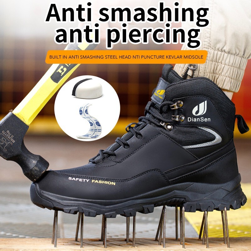 Work Sneakers Men Safety Shoes Puncture-Proof Anti-smash Steel Toe Shoes