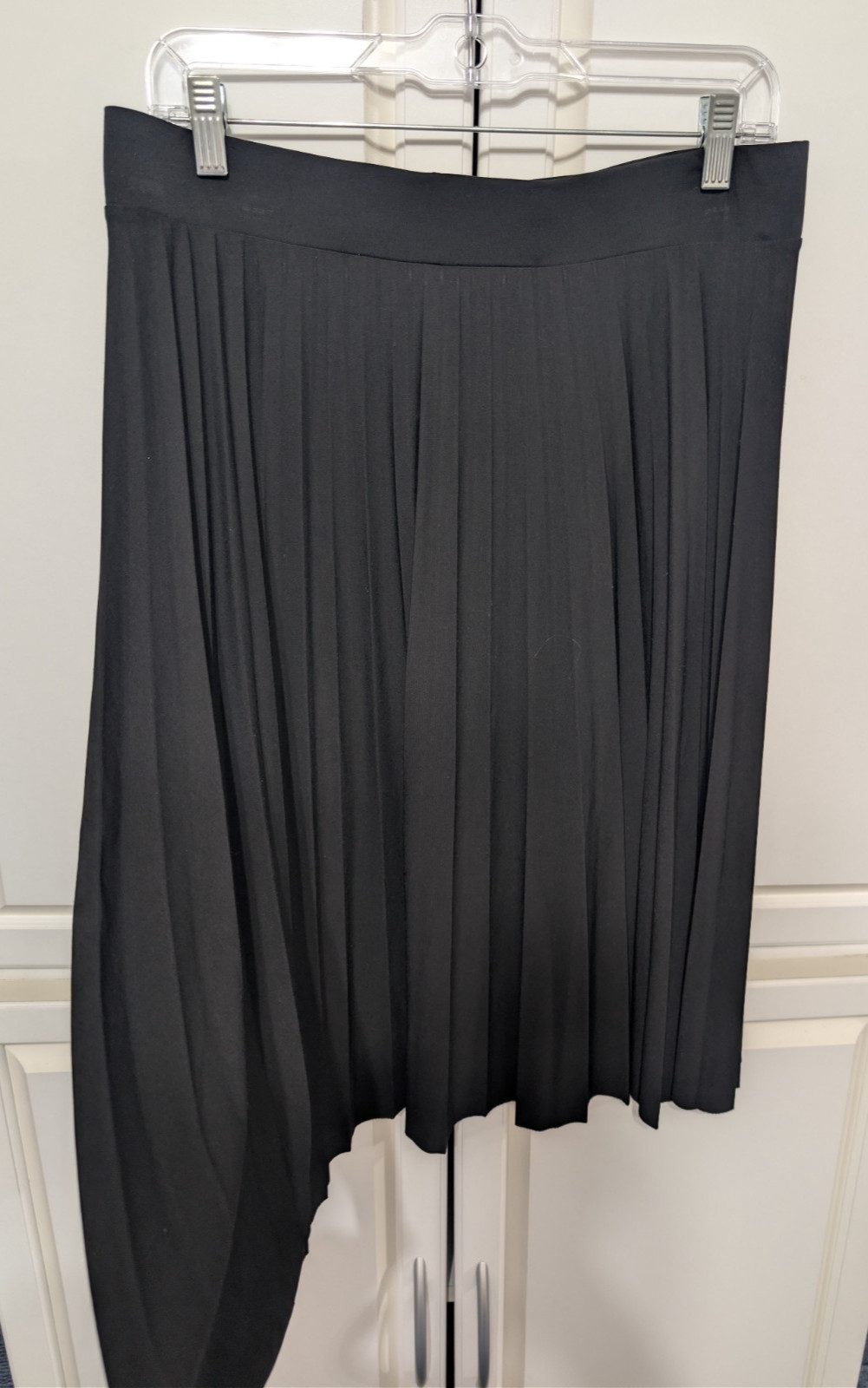 COVINGTON Skirt Women’s Size Large Elastic Waist Stretch Pull-On Pleated Black
