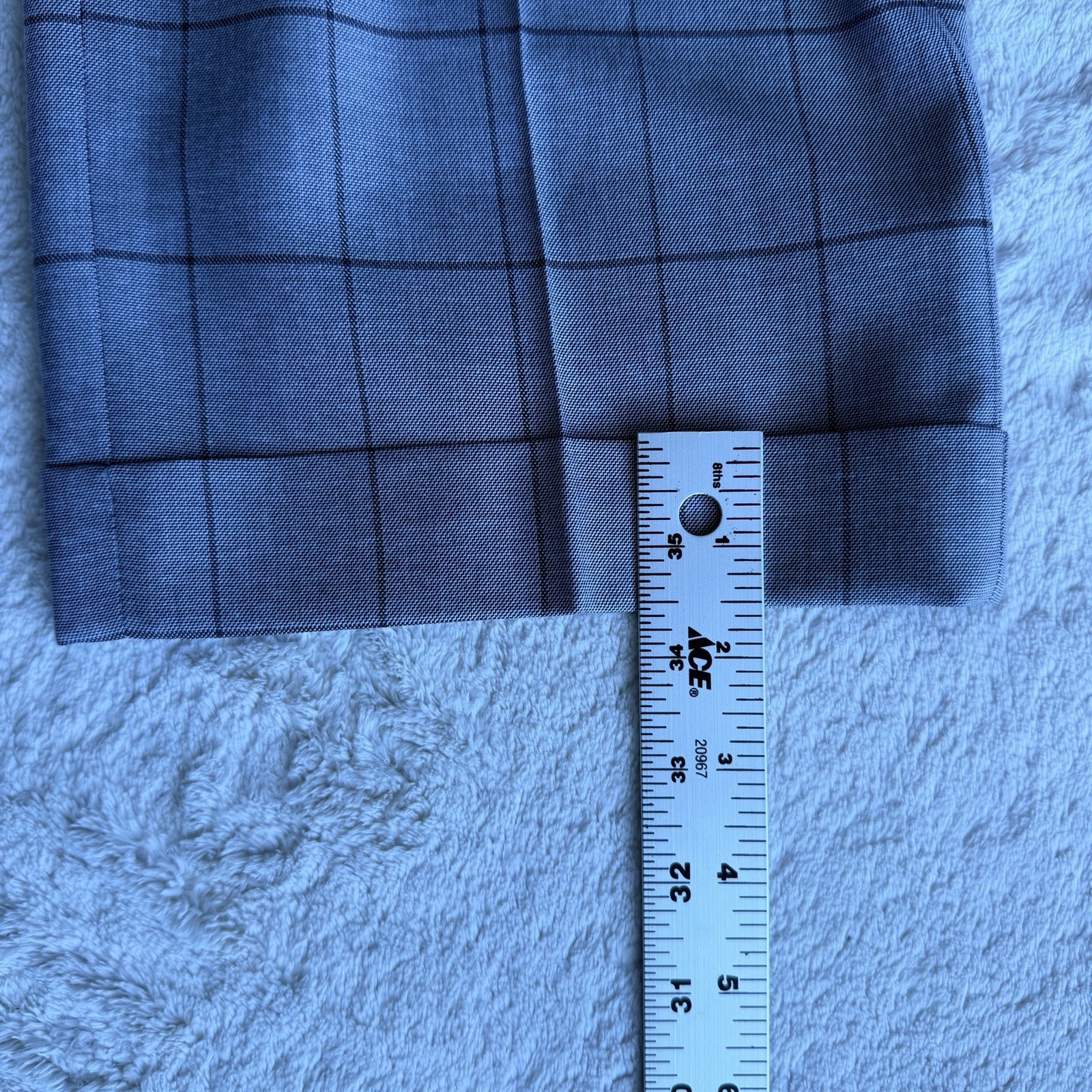 Lineage Mens 2pc Window Pane Suit 48R 40W Polyester Blend Light Grey Stretch