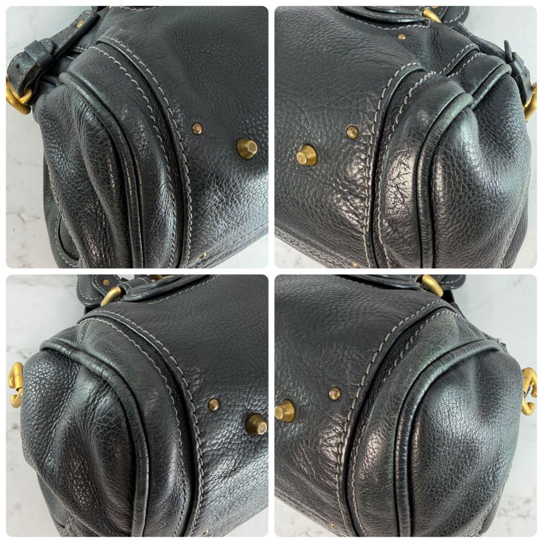 Chloe Paddington Black Leather Handbag Padlock Key Boston Bag Vintage Y2K