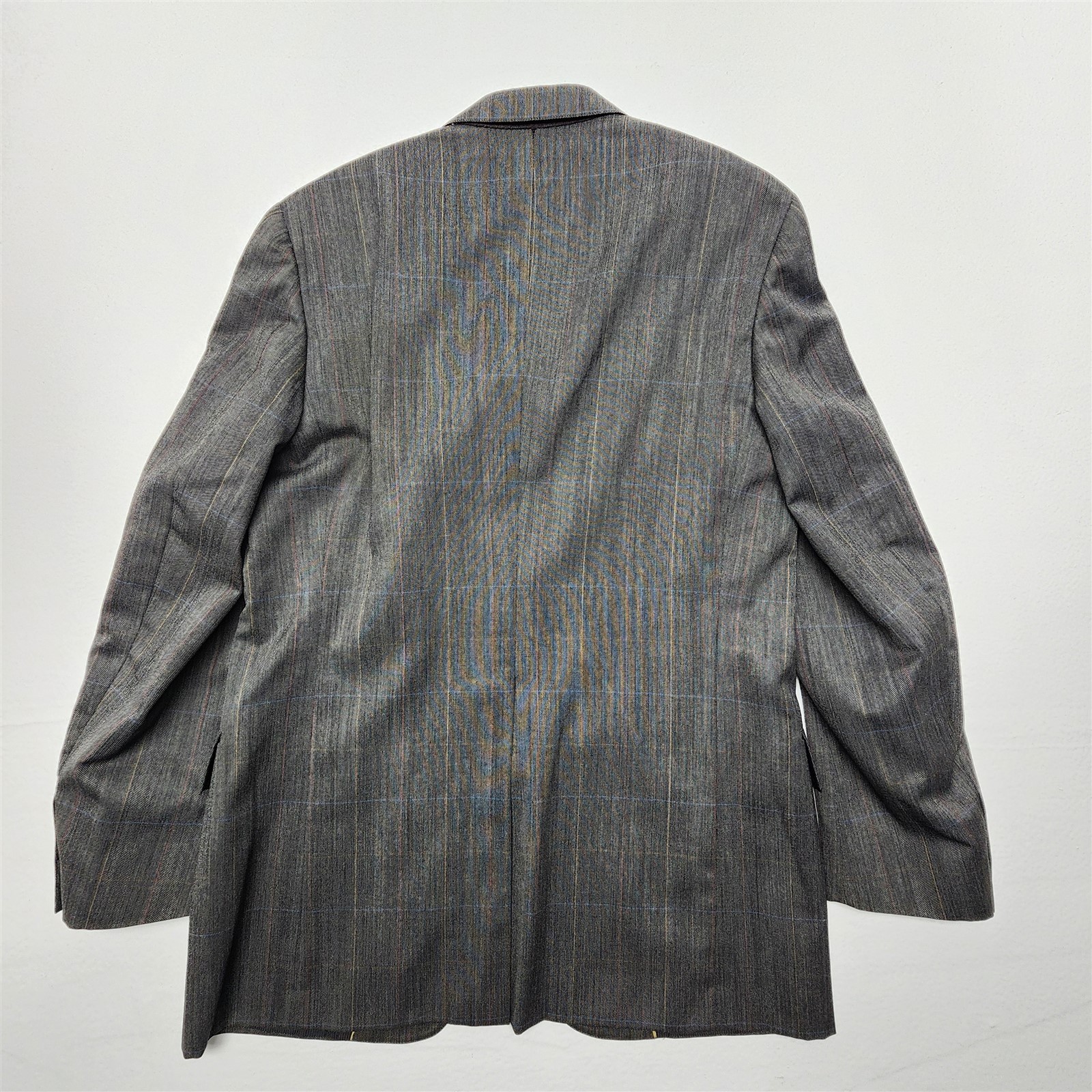 VTG USA MADE Austin Reed 42L 34×34 Gray Birdseye Windowpane Wool Mens Suit