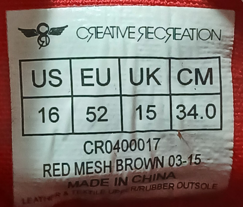 Creative Recreation Cesario Lo XVI Mens Sneakers Model CR0400017 Size 16