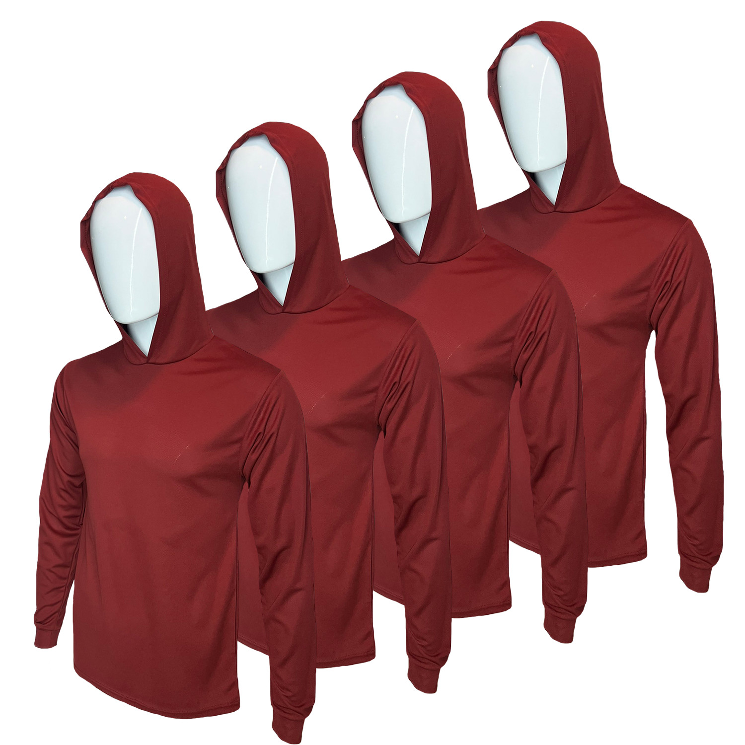 4 PACK – Hi Visibility ultra light weight Long sleeve hoodie / polyester birdeye