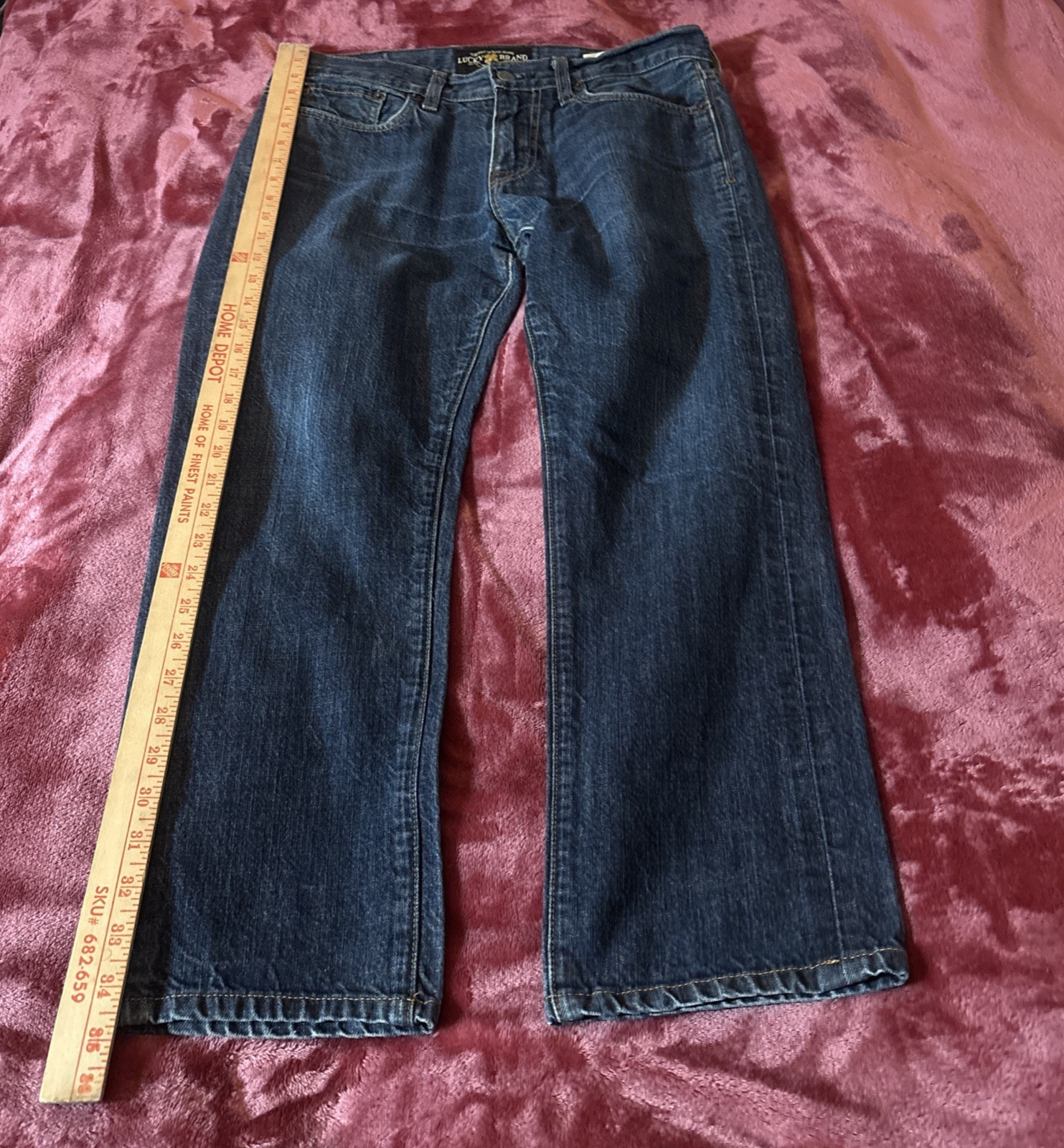 Men’s Lucky Brand 101 Super Slim Jeans (Labeled 31×32) Blue Wash Vintage