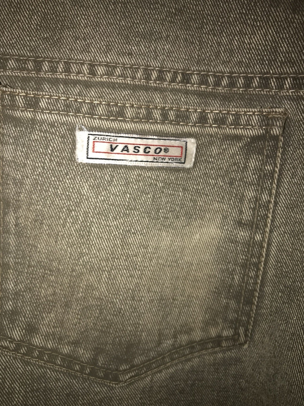Vintage 70s Vasco Beige Cargo Denim Mechanic Pants Men’s 38×30 Talon Zipper USA
