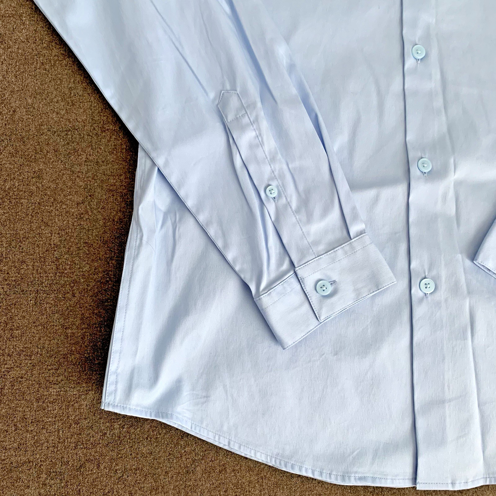 Mode of One Men’s Small Slim-Fit Button-Down Sport Dress Shirt Light Blue Indigo
