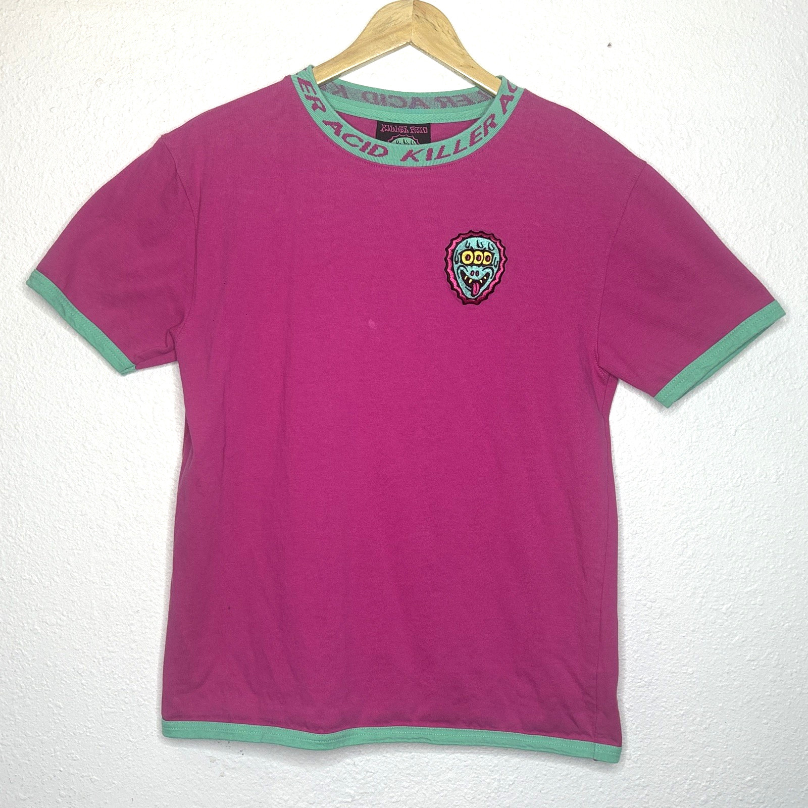 Killer Acid Short Sleeve Pink Alien Shirt Men’s Small Psychedelic Streetwear