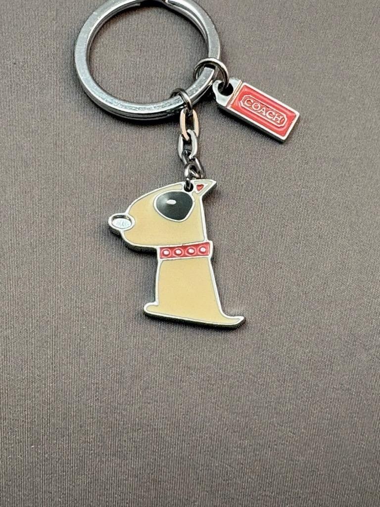 Coach White Dog Jack Russell Keychain Pendant Fob