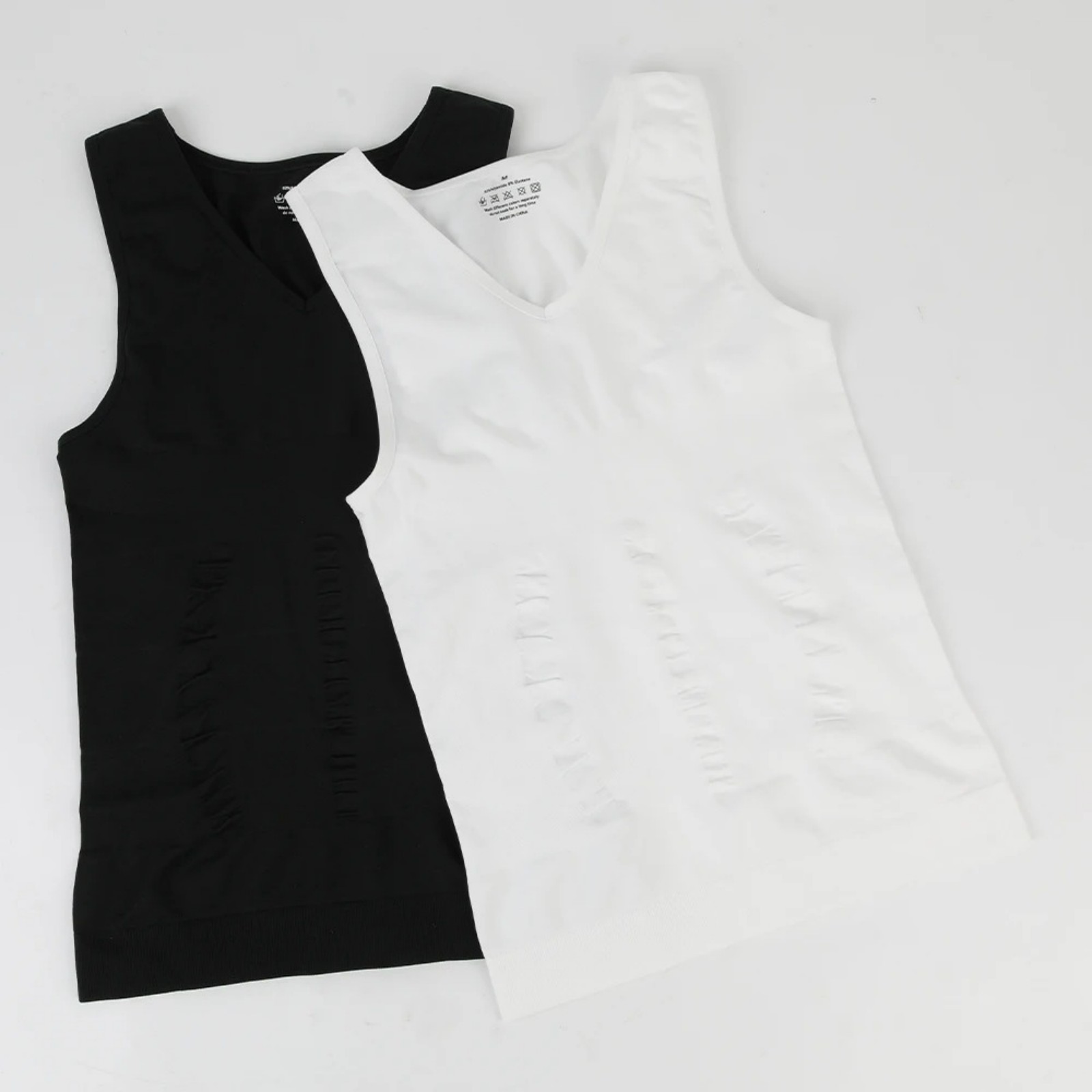 Mens Slimming Body Shaper Vest Moobs Chest Compression T-Shirt Tank Top Fitness