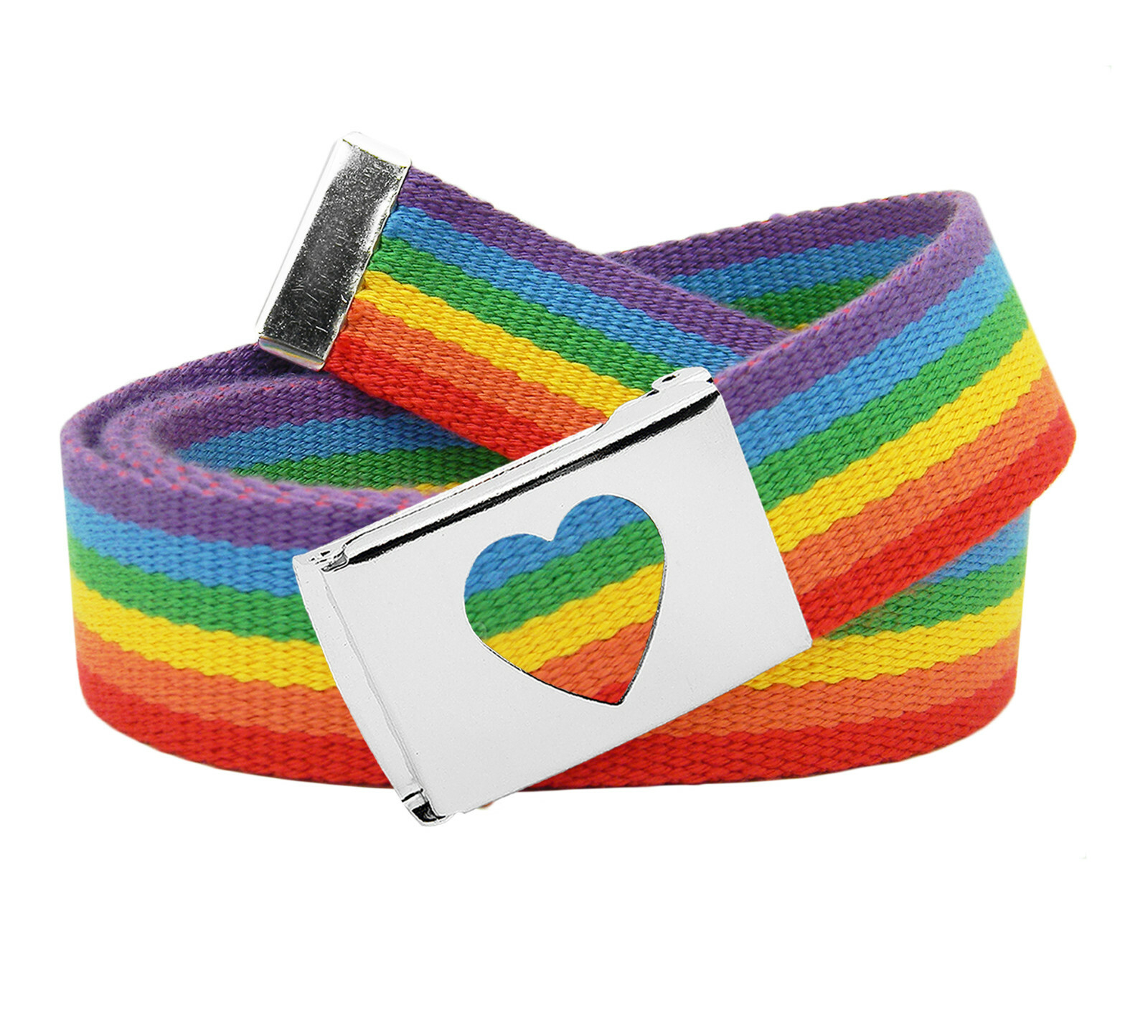 Build A Belt Kid’s Heart Flip Top 1.25″ Wide Buckle with Canvas Web Belt