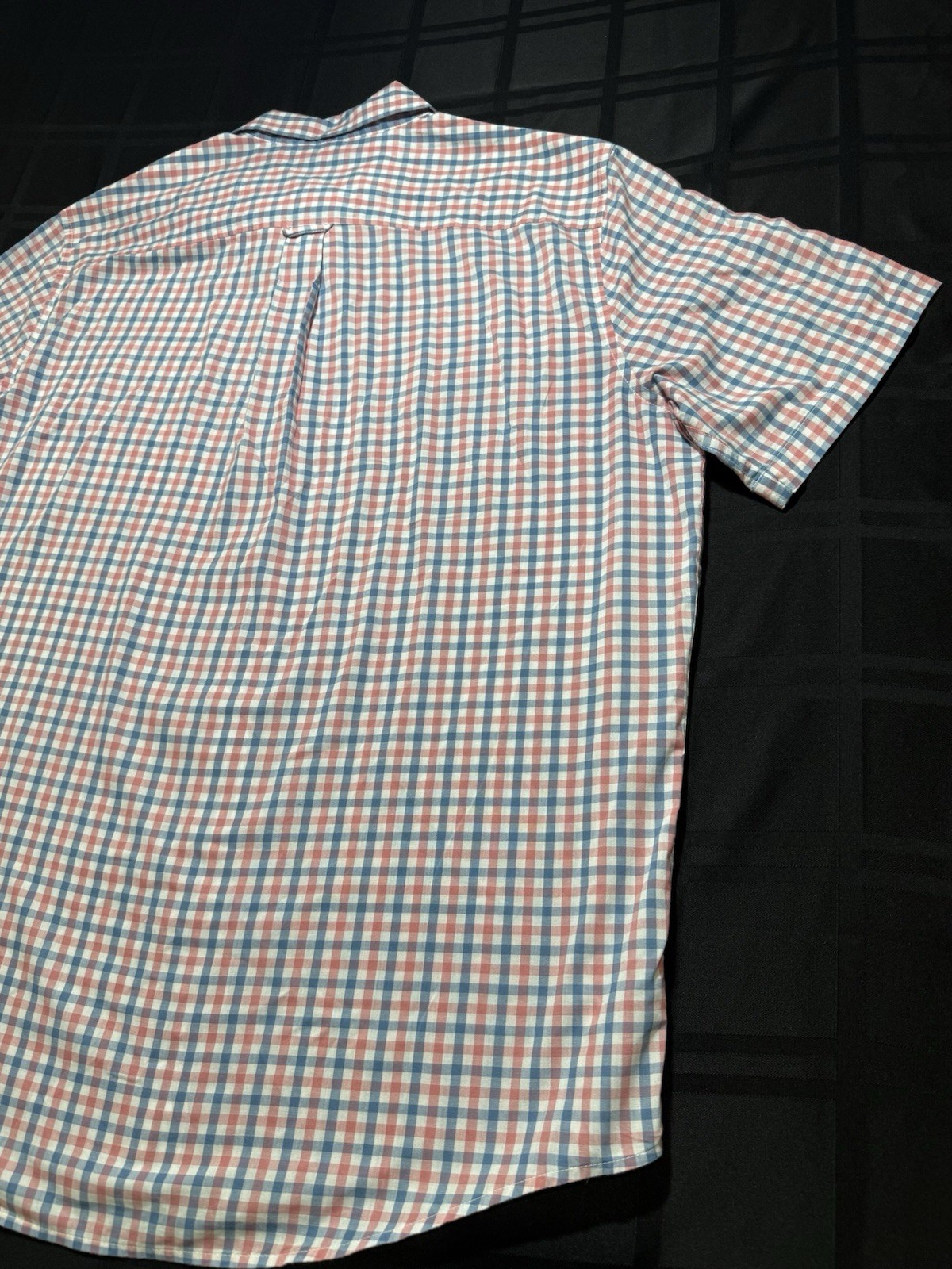 Chaps Easy Care Blue/Red/White Check Short Sleeve Button-Down Shirt Men’s XL