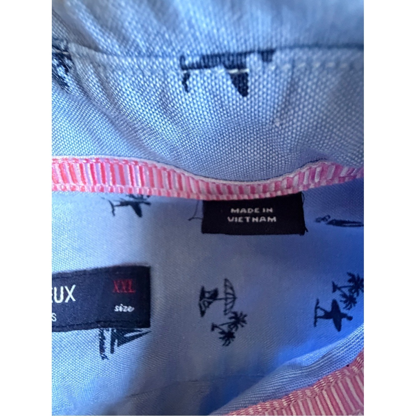 Cremieux Classics Men’s Button Down Shirt Light Blue Beach Surf Yacht Print XXL