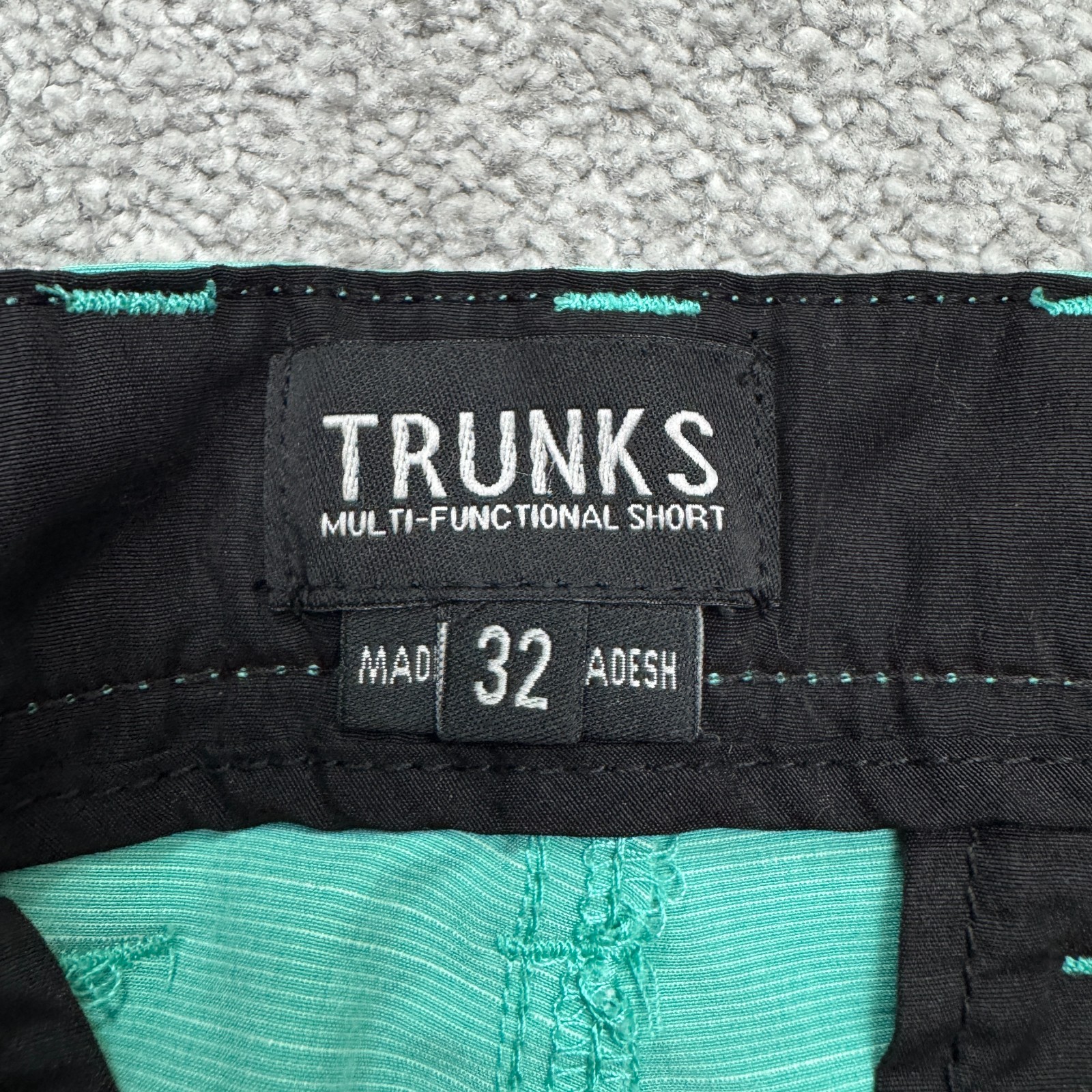 Trunks Multi-Functional Board Shorts Swim Mens 32 teal Green Hybrid Stretch