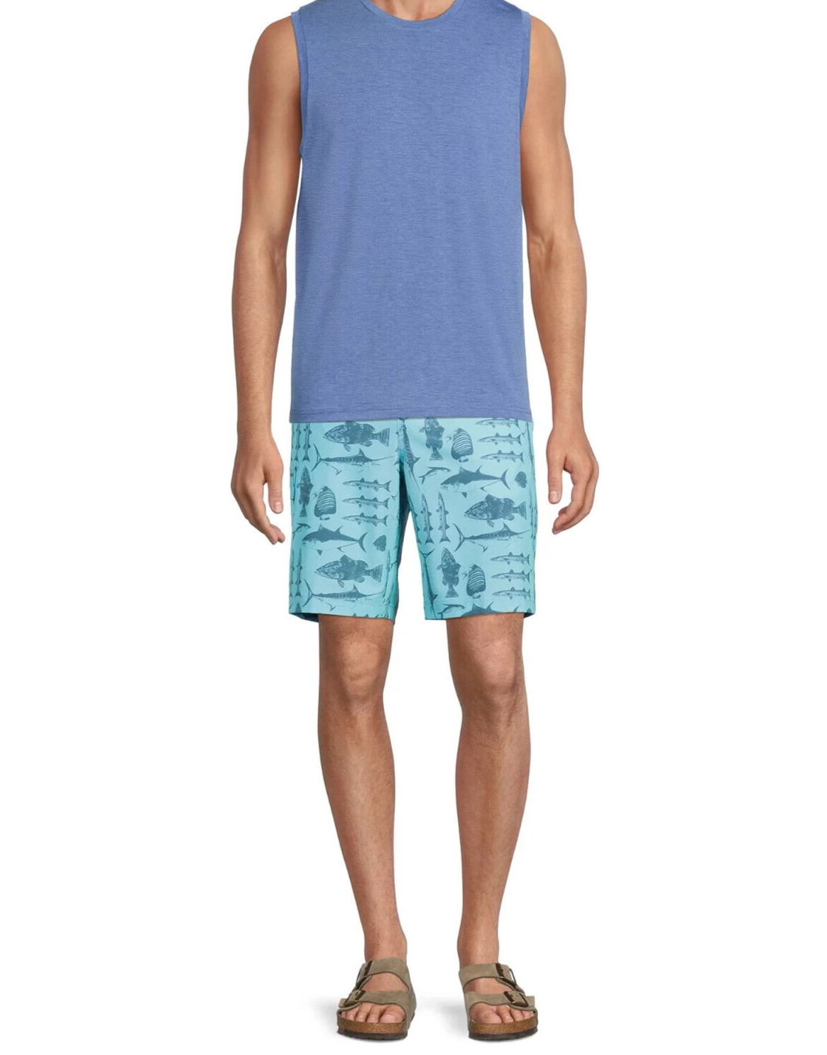 George 9″ Eboard Short with Stretch Men’s Blue Polyester Pull-On, Size M (32-34)
