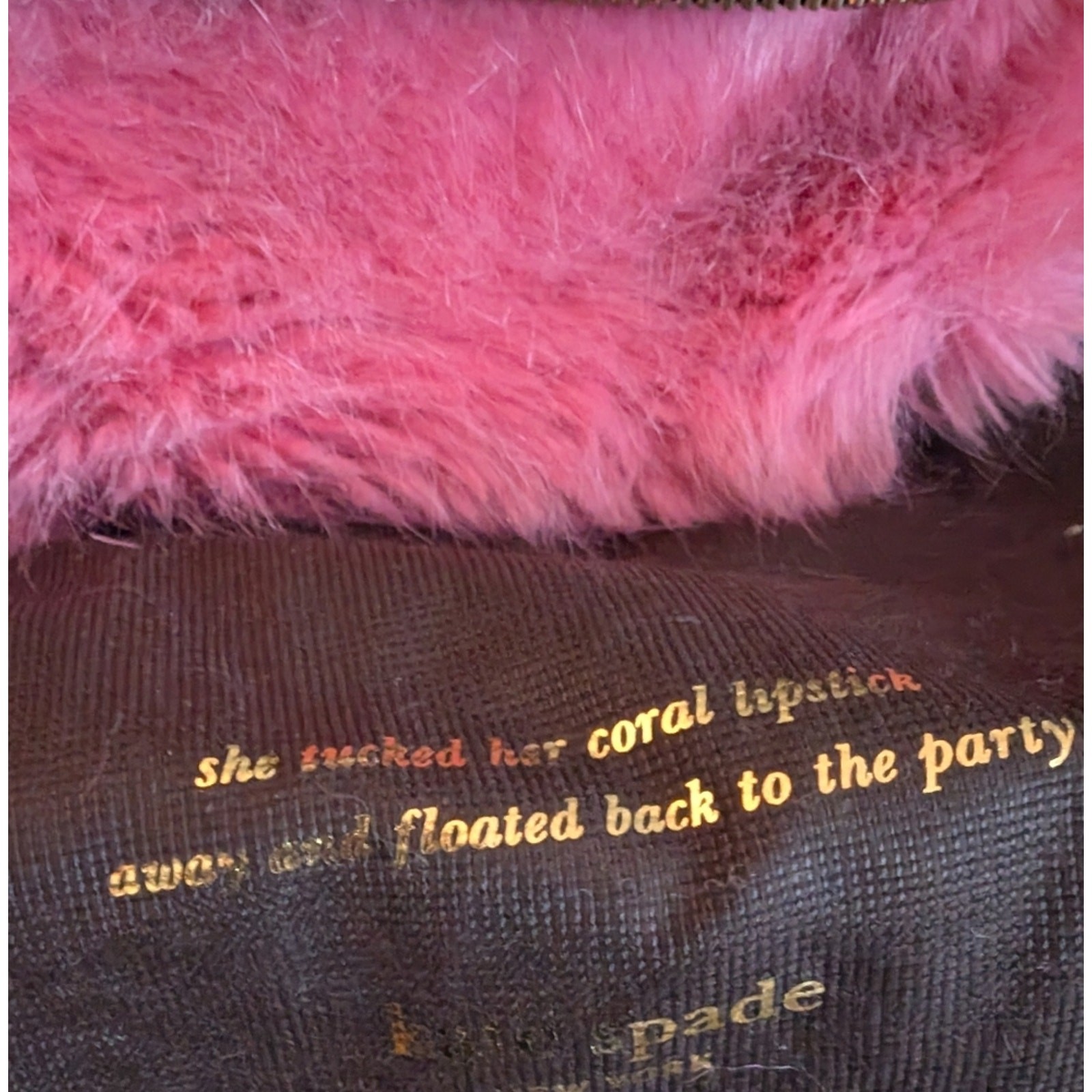 💖 RARE! Kate Spade Evening Belles Steffe Faux Fur & Leather Clutch