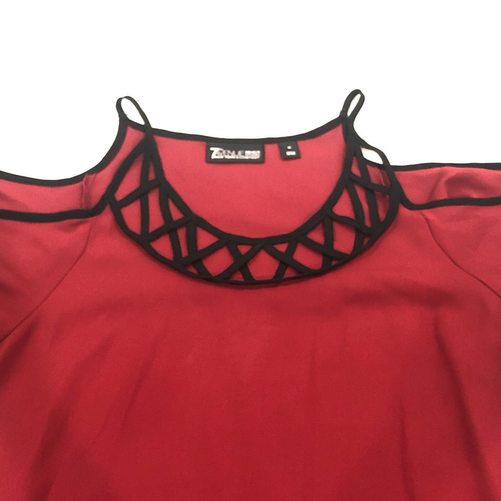 7th Avenue New York & Company Womens Top Sz M Red Cold Shoulder