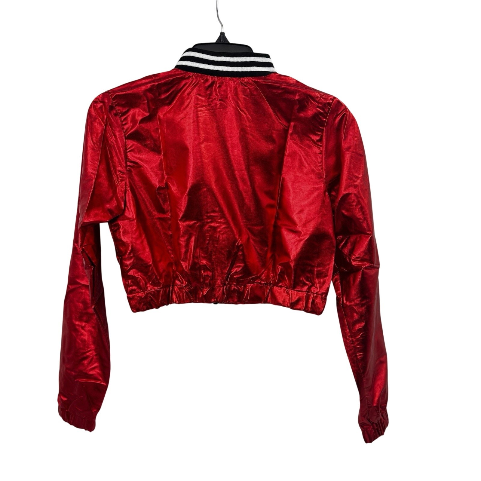Metallic Red Cropped Jacket Windbreaker Hiphop Costume Top Childrens Size Large