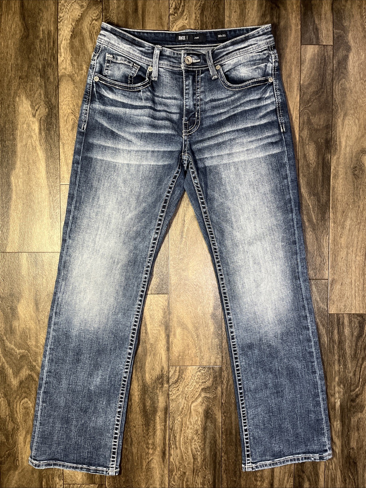 BKE Jake Boot Stretch Jeans Men’s Size 30×32 Glory Wash Coolmax Denim Rodeo EUC