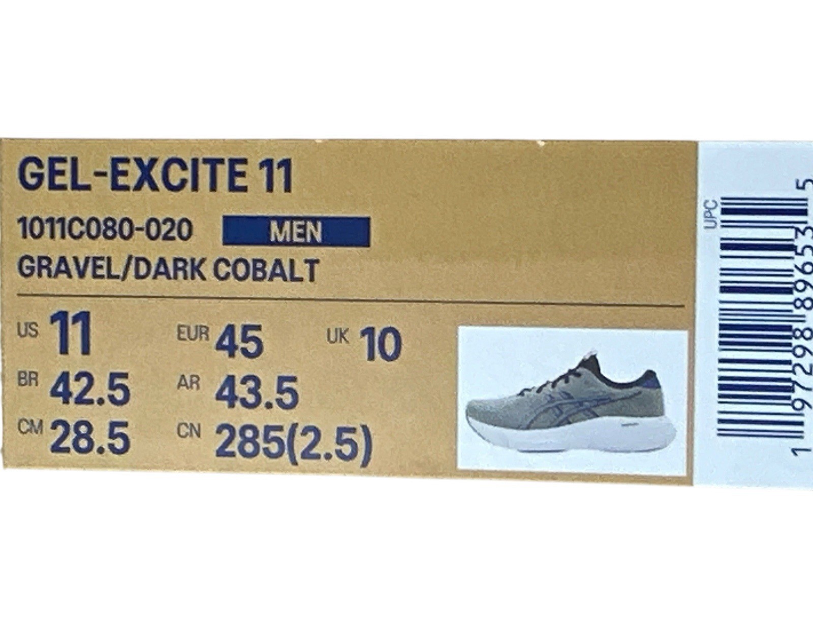 Asics Gel Excite 11 Shoes Men Size 11 Gravel-Dark Cobalt New With Box