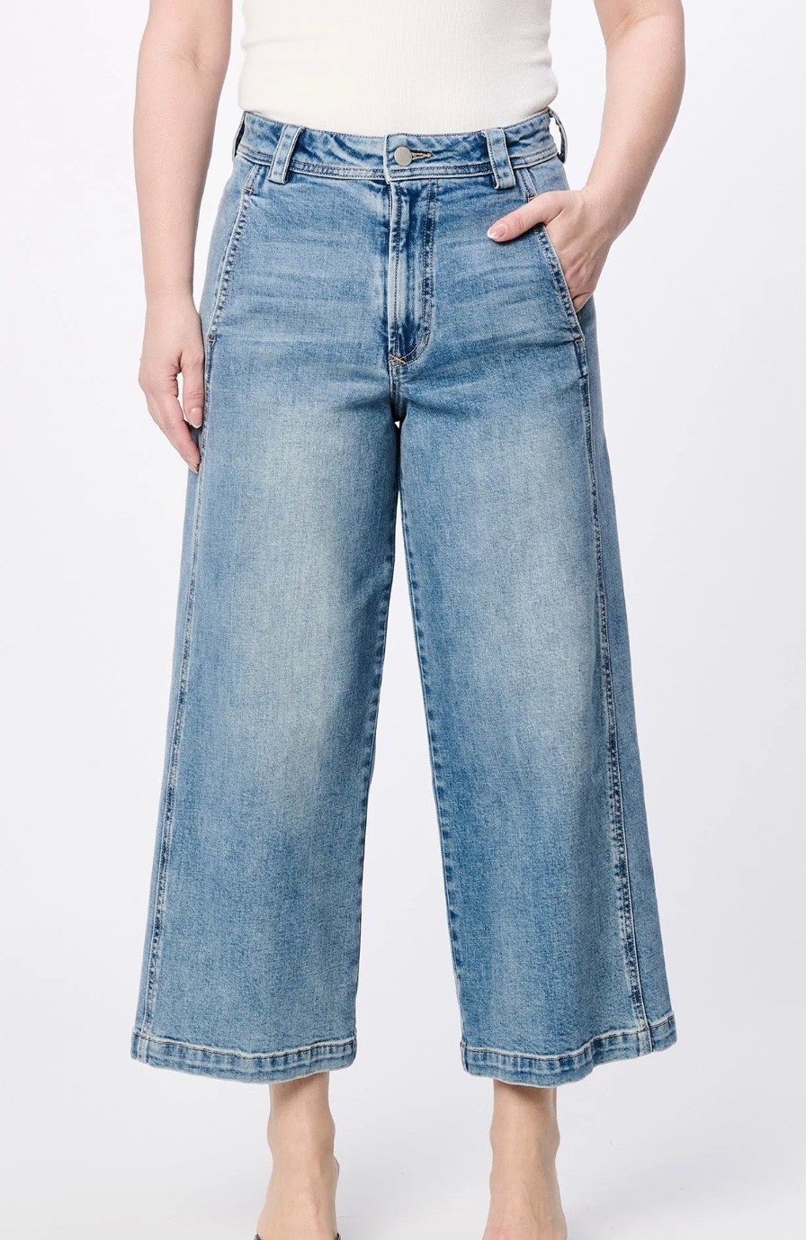 Dear John Audrey Wide Leg Jean Denim Cotton Surfwind Size 27 NWT Retail $105