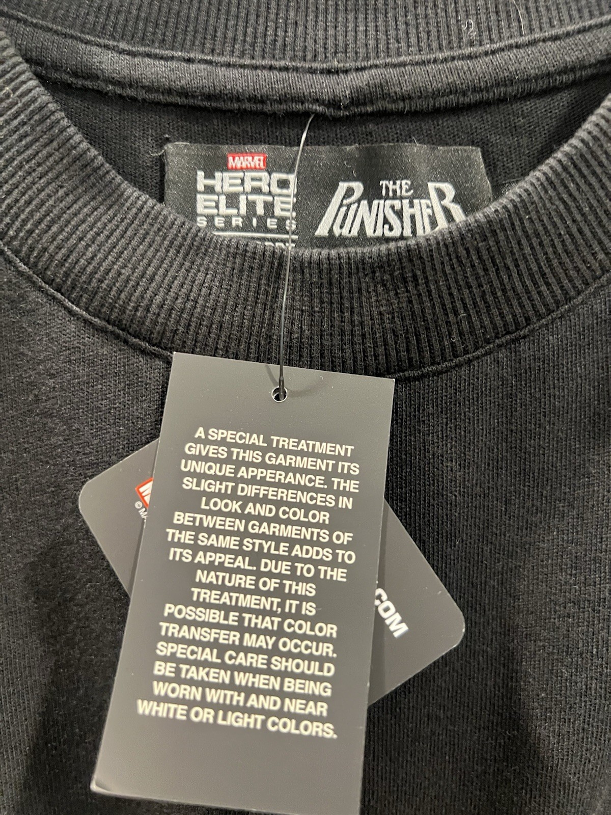 Marvel Hero Elite Series Punisher Men’s Black Graphic Logo Tee Crew Neck L
