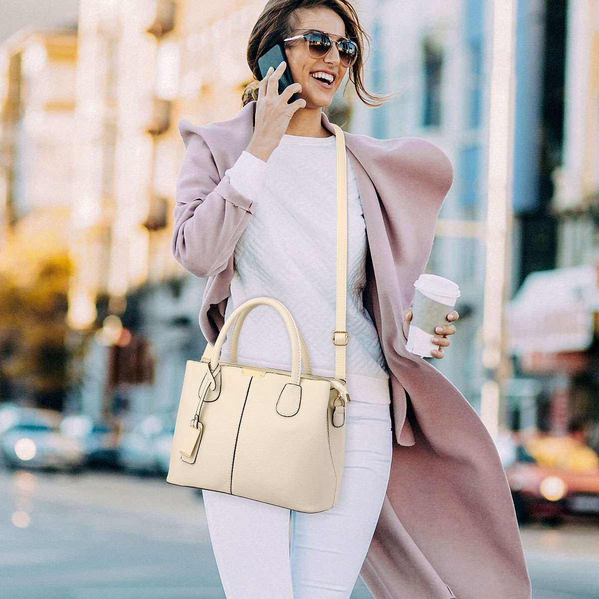 Women Large Leather Handbag Shoulder Messenger Crossbody Tote Bags Purse Satchel