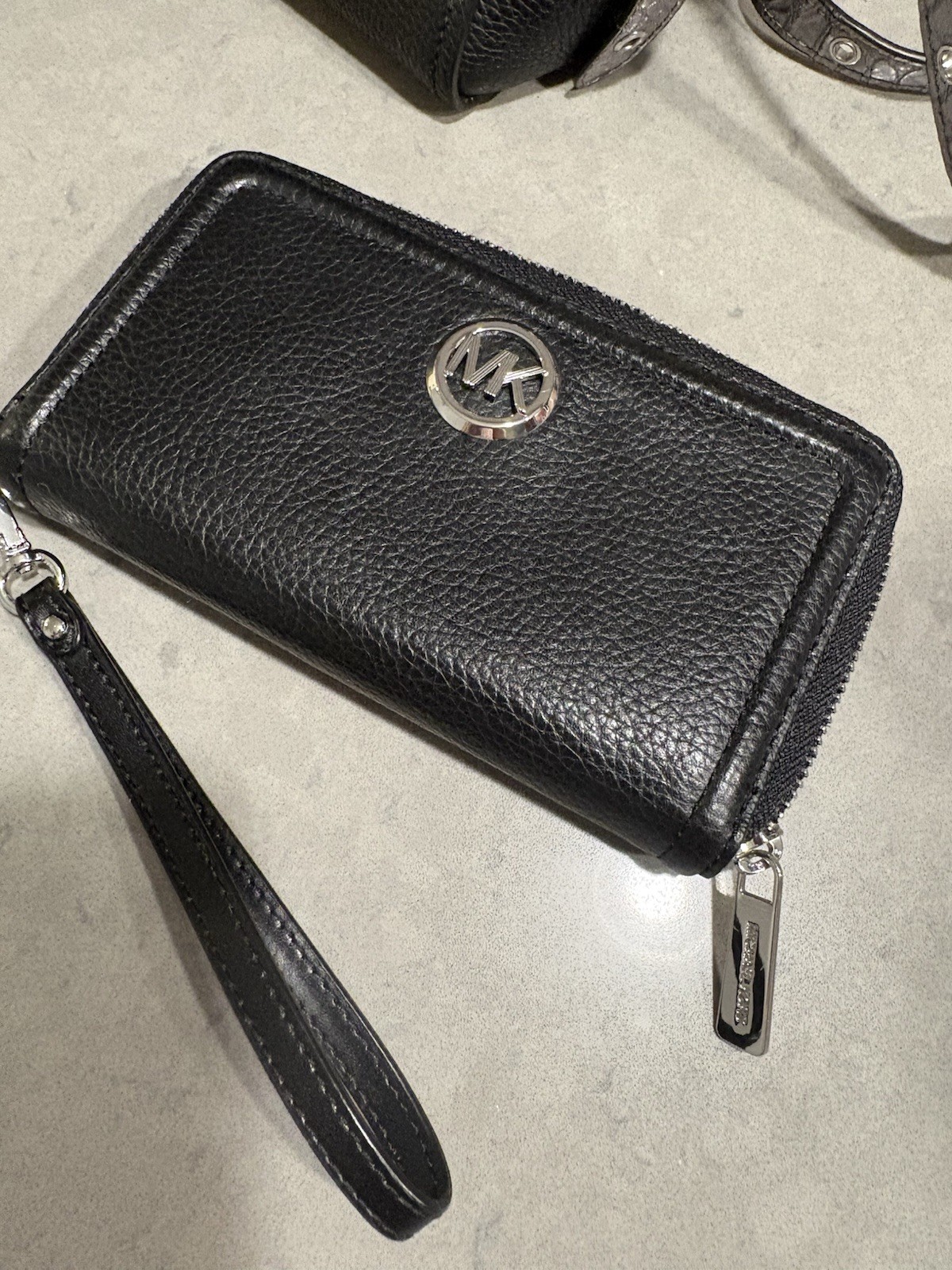 Michael Kors Black Satchel w Snake Print Flap, Silver Hardware & wallet