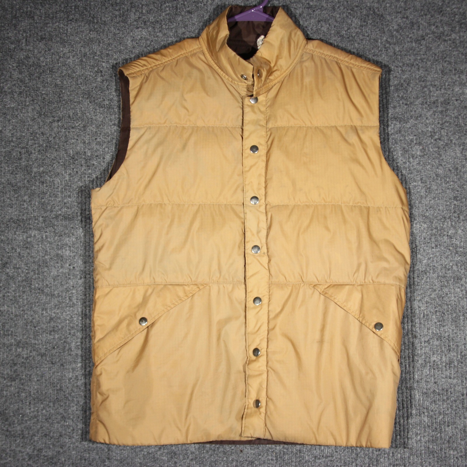 Vintage Gorpcore Puffer Down Vest Mens Medium Reversible Y2K Snap Buttons